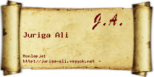 Juriga Ali névjegykártya